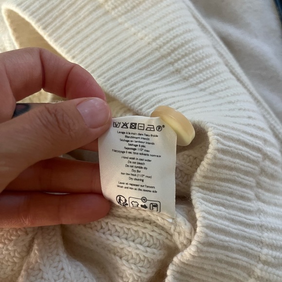 SEZANE COTTON/WOOL BLEND LUCAS JUMPER IN ECRU SIZE M - Picture 8 of 8